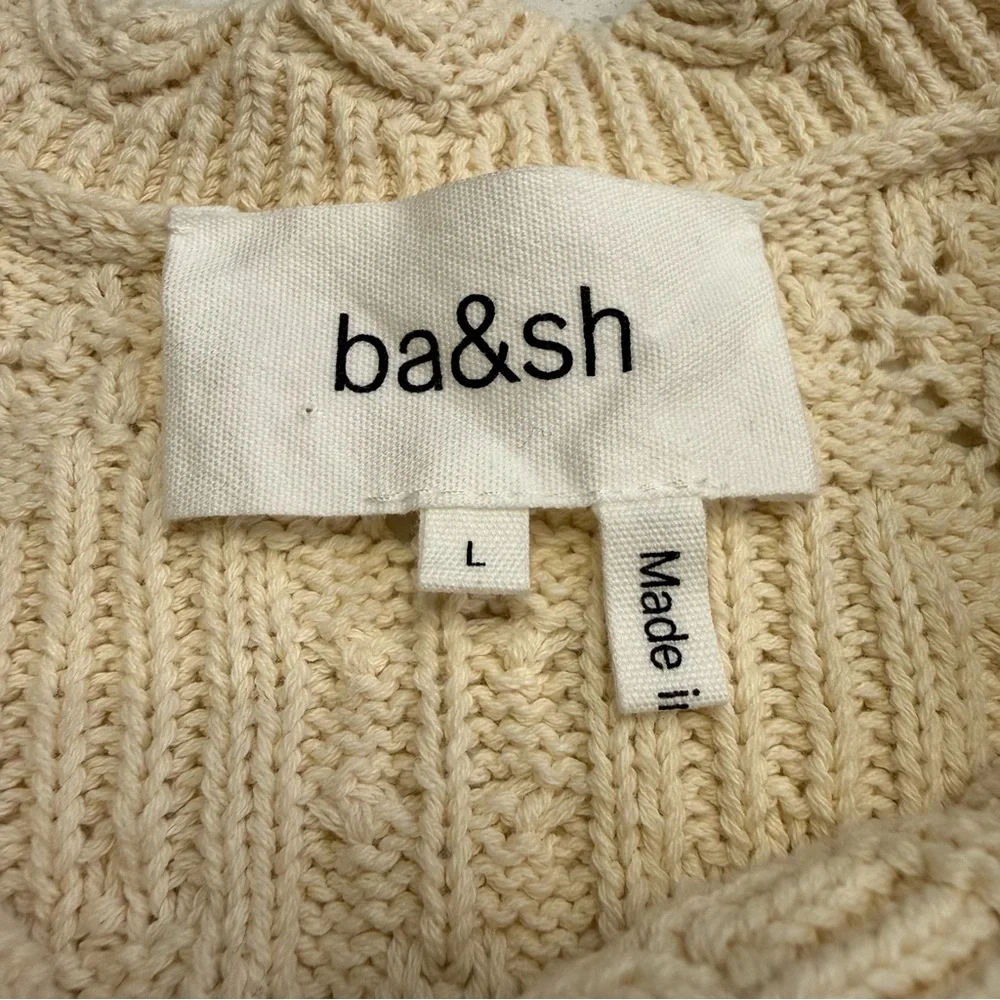 ba&sh Jump Cardigan Cropped Crochet Scalloped Cream Size 3 Womens US 8 Parisian - Picture 4 of 16